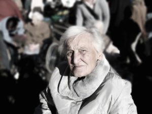 old woman with Alzheimer's disease